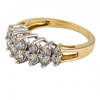 14ct gold Diamond 1.00cts half eternity Ring size M